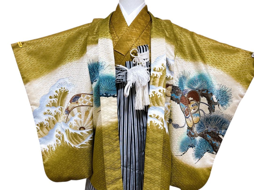 7歳セット♡七五三　男の子　フルセット　一式　黄土色　兜