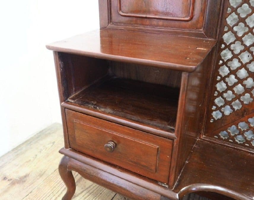 1194 唐木のスタンドミラー　キャビネット　鏡　姿見　紫檀　アンティーク　中国