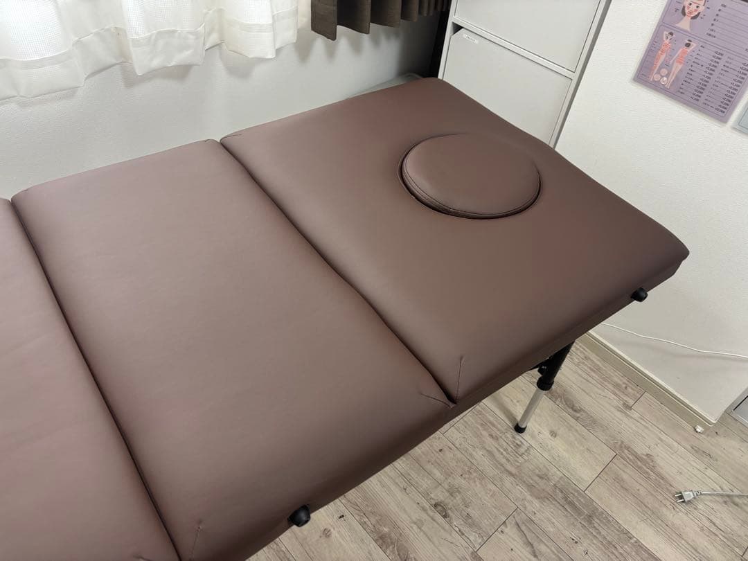 さらに値下げしました！ブラウン 折りたたみベッド ヘッドレスト付き