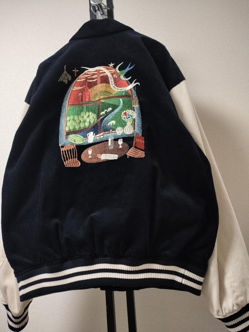 サノバチーズ /アート刺繍バーシティジャケット/SIZE XL/ビッグシルエット