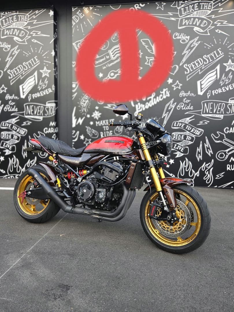 z900rs OHLINSリアサス 赤/金 オーバーホール済（アルマイト加工）