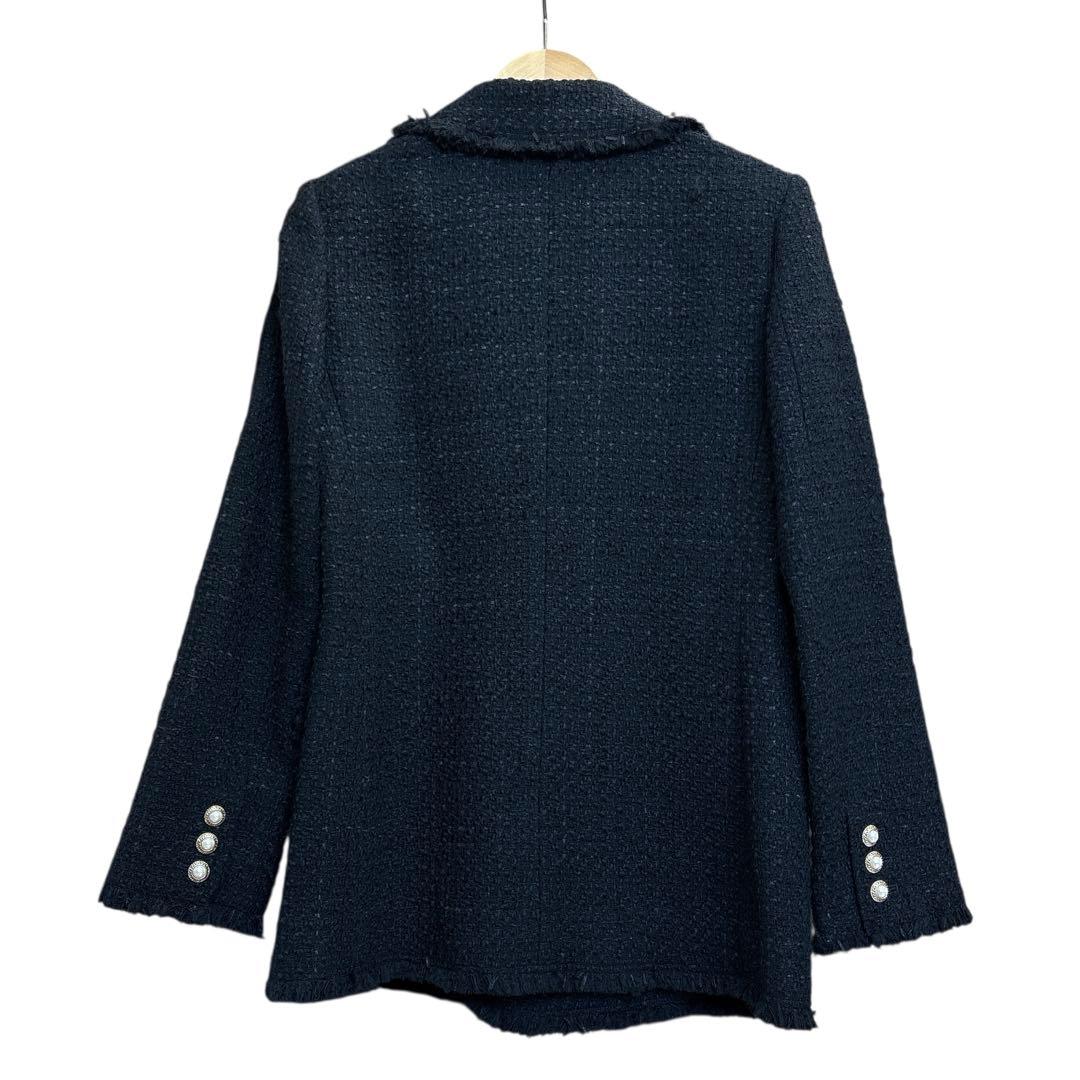 ルルウィルビー アルアバイル ファンシーツイードダブルジャケット パールボタン