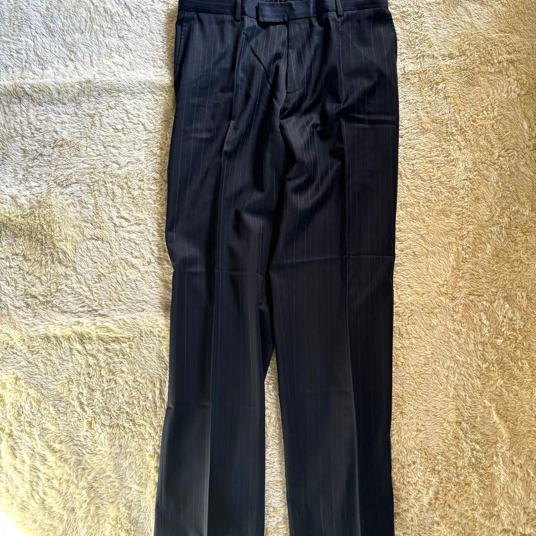 美品✨ヒューゴボス　セットアップ　ネイビーストライプ　48トルコ製　総裏