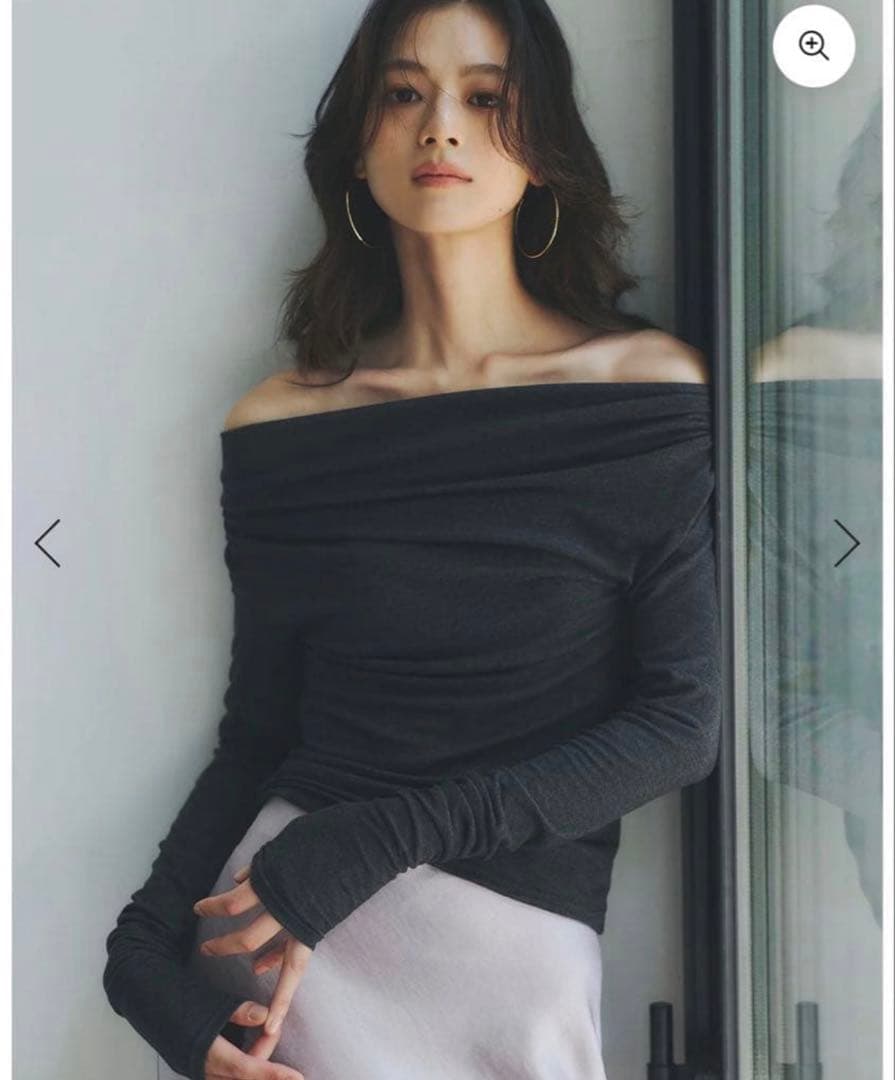 【ánuans】ギャザードレープカットトップス CHARCOAL GREY