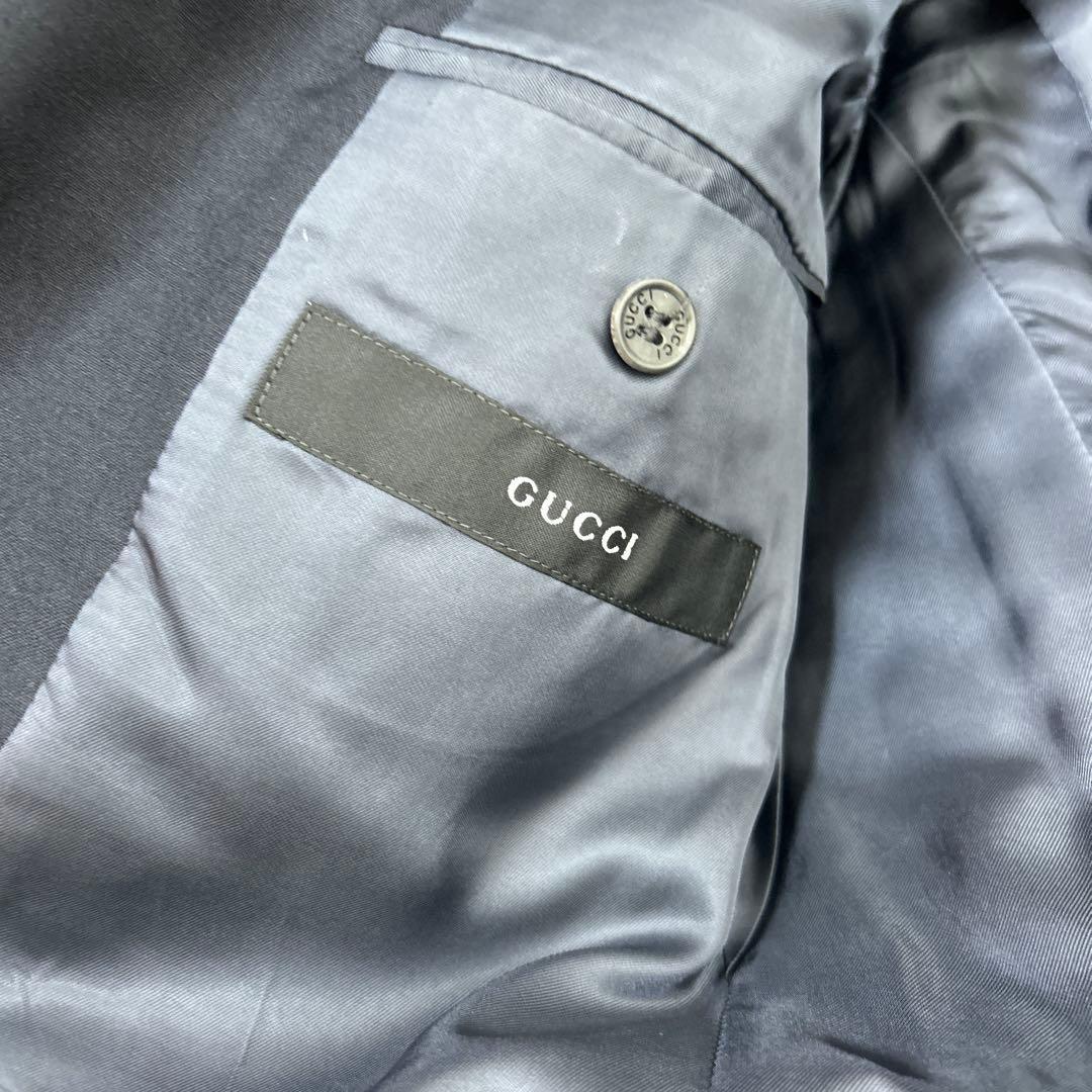 sale! GUCCI♪ カシミヤ混 ネイビー スーツ パンツ付き S 46