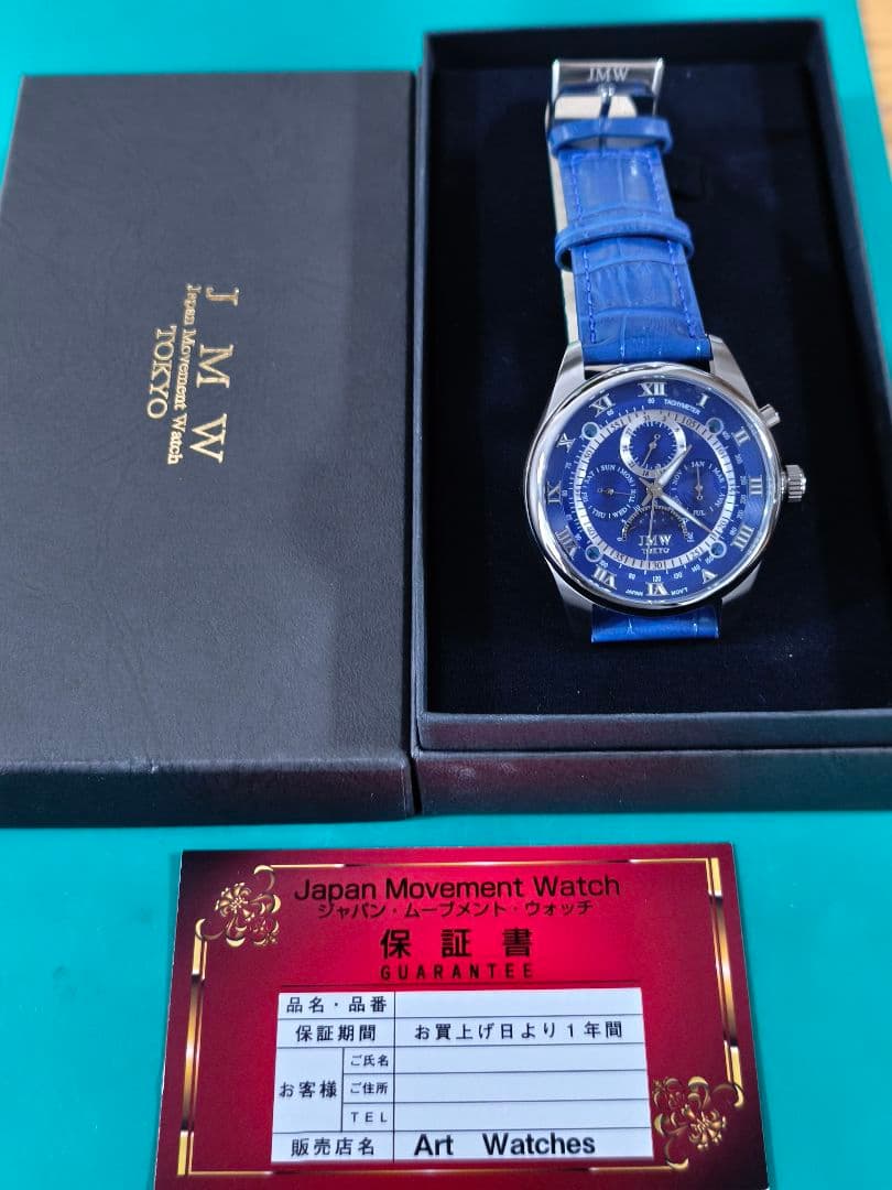 【JMW TOKYO】シチズン製ムーブメント ムーンフェイズ 100m防水 新品