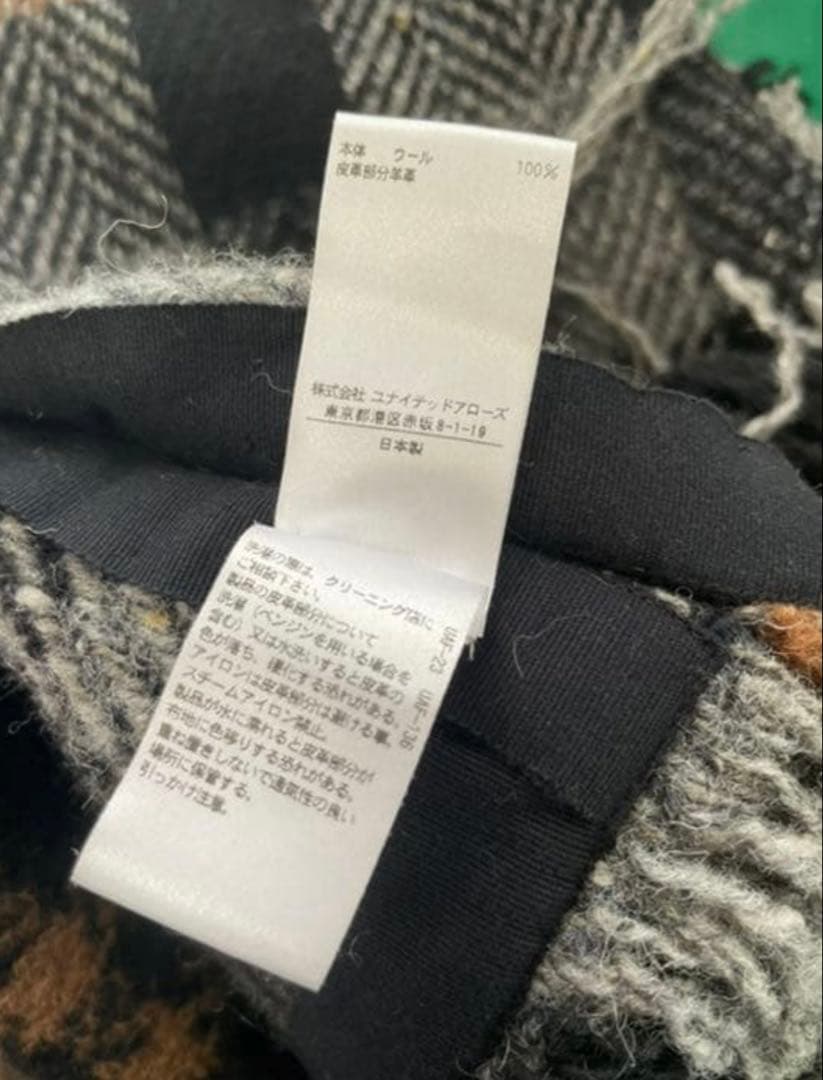 Drawer チェック柄ウールポンチョ ケープ マント