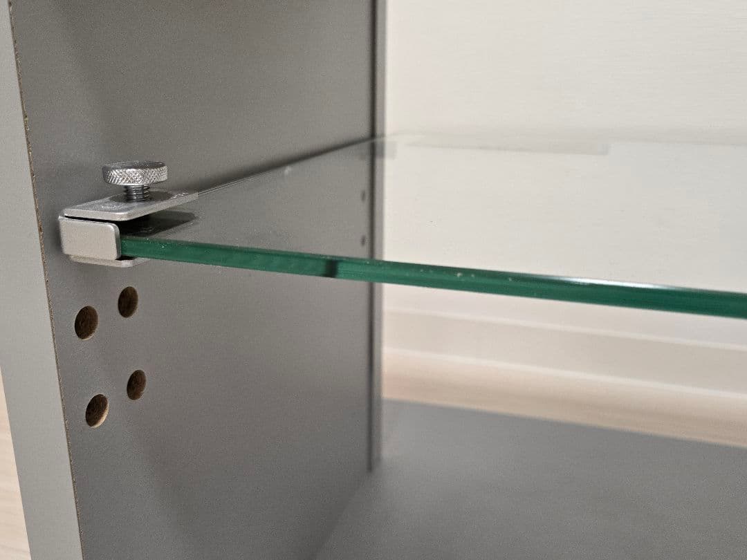 Panasonic テレビ台 グレー ガラス棚 キャスター付き