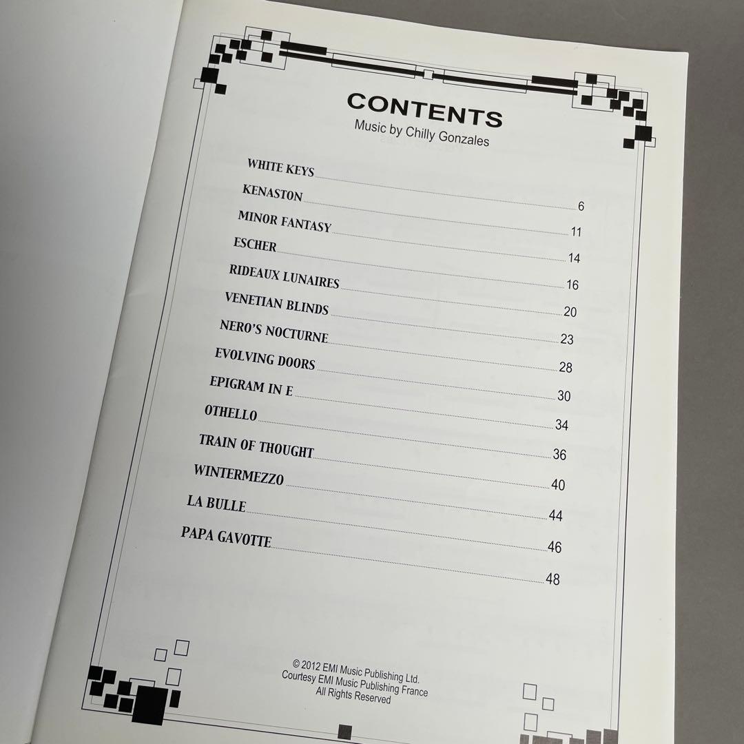 Chilly Gonzales ピアノ楽譜 2冊 Solo Piano 1,2
