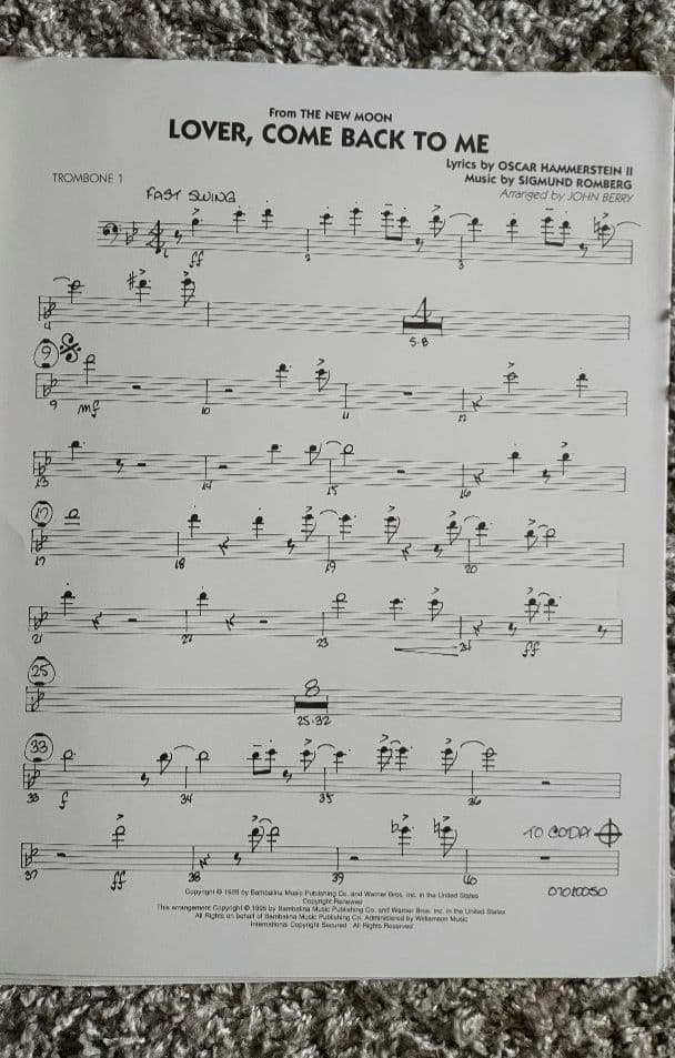 ビッグバンド譜面：Lover, Come Back to Me