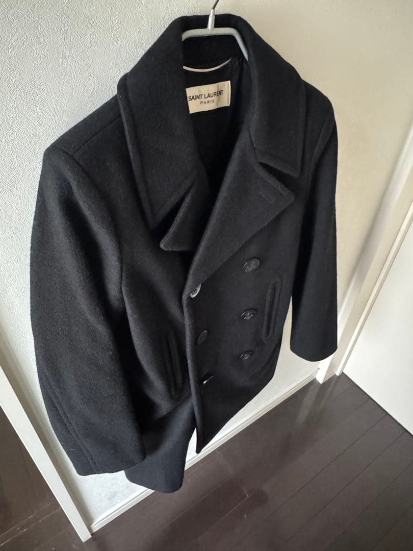 SAINT LAURENT エディ期　黒 ピーコート　連休セール