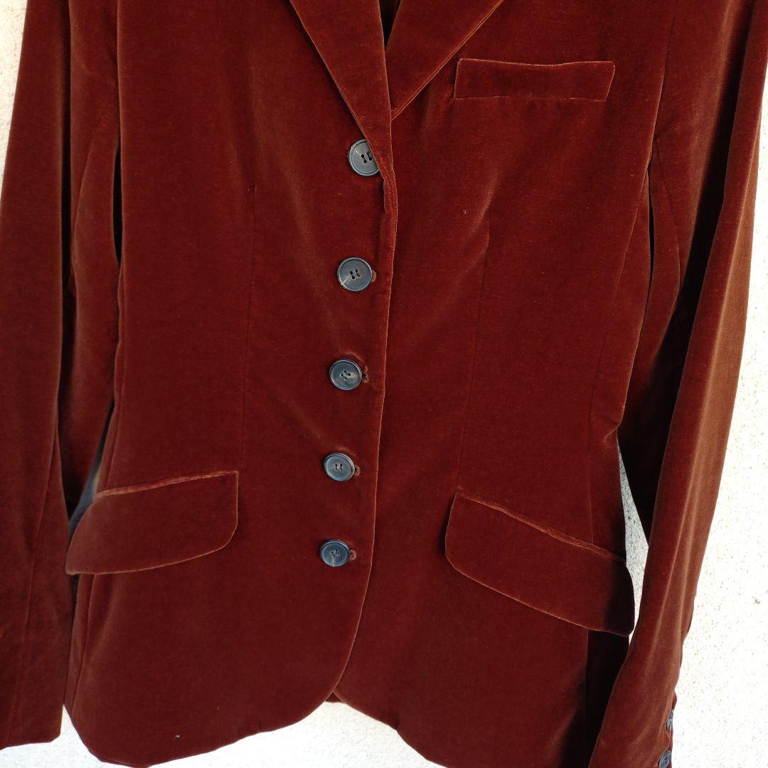 HERMÈS テーラードジャケット 40 バーガンディ