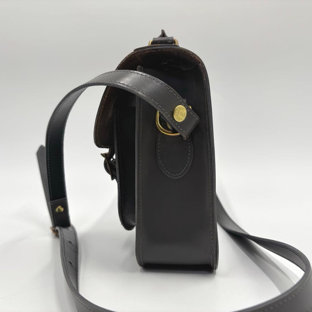 【極美品】GLEN グレンロイヤル ショルダーバッグ グレー レザー