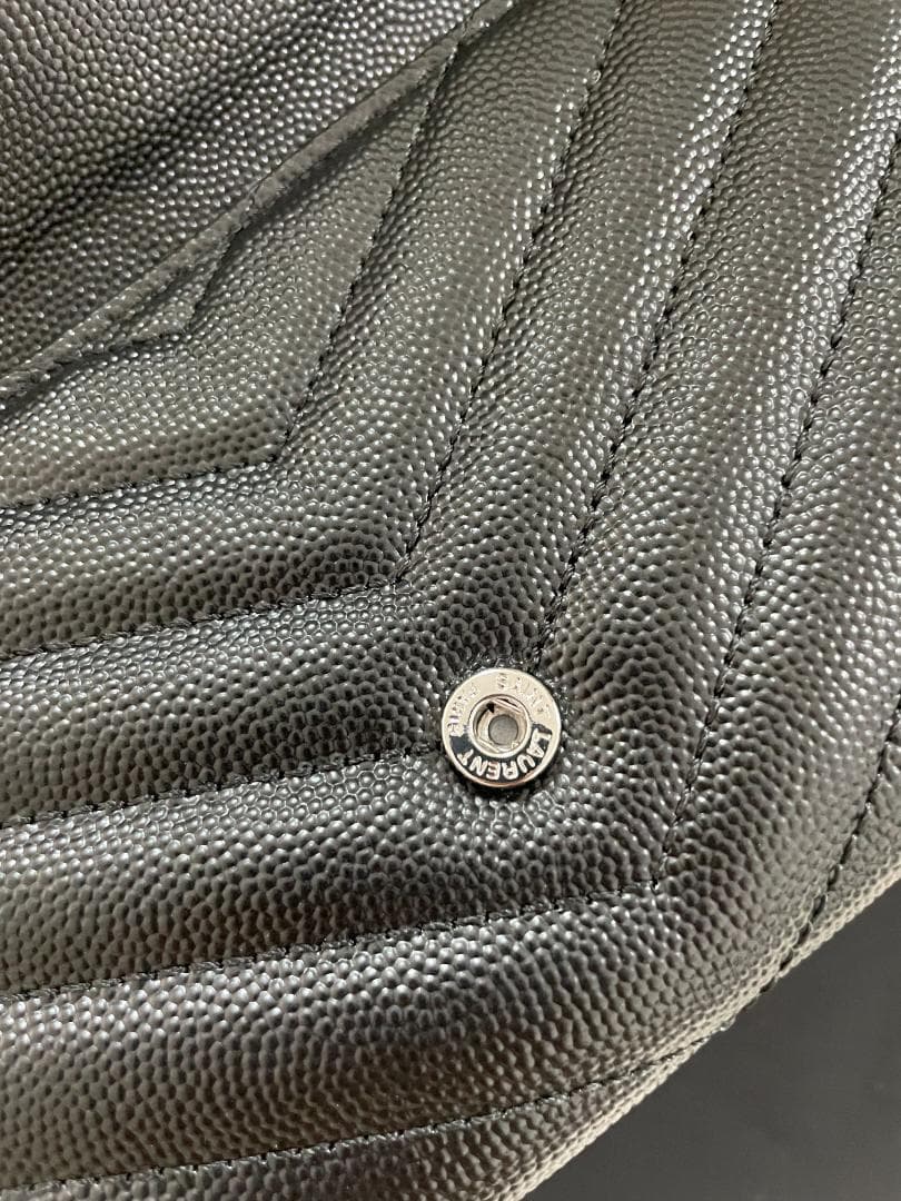 ブラック×シルバー/即買推奨！二つ折り長財布 サンローラン 長財布