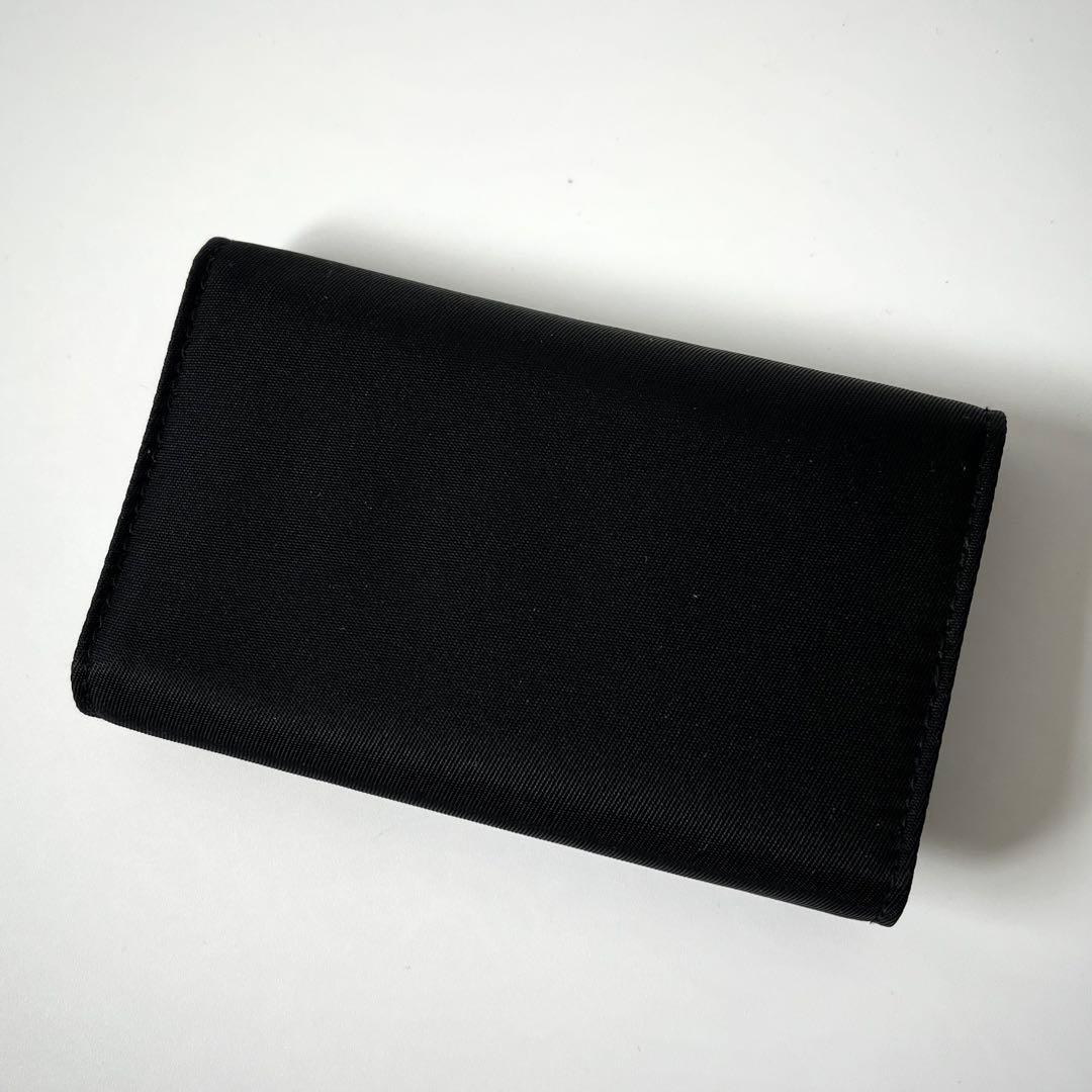 プラダ　6連キーケース　トライアングルロゴ　ナイロン　レザー　黒　ユニセックス