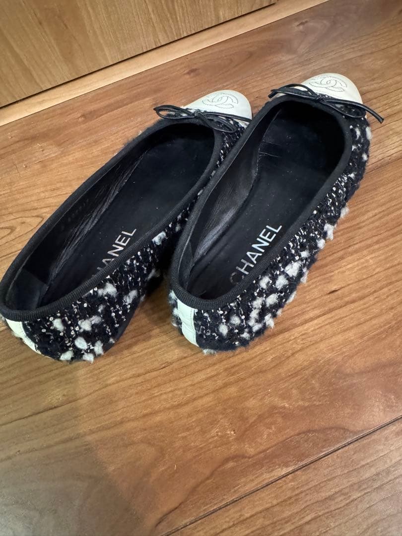 CHANELツイードバレエシューズ靴24