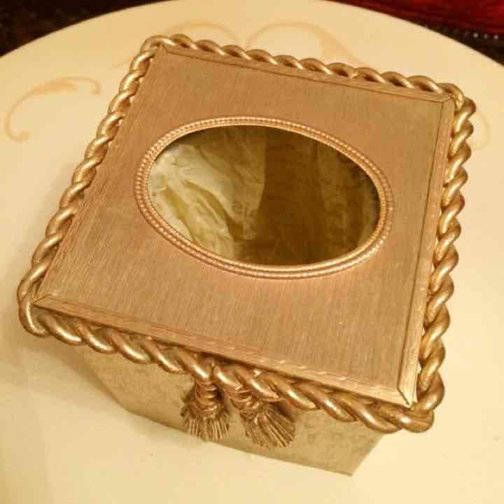 USA正方形ティッシュボックス♡クラシカル卓上ゴミ箱