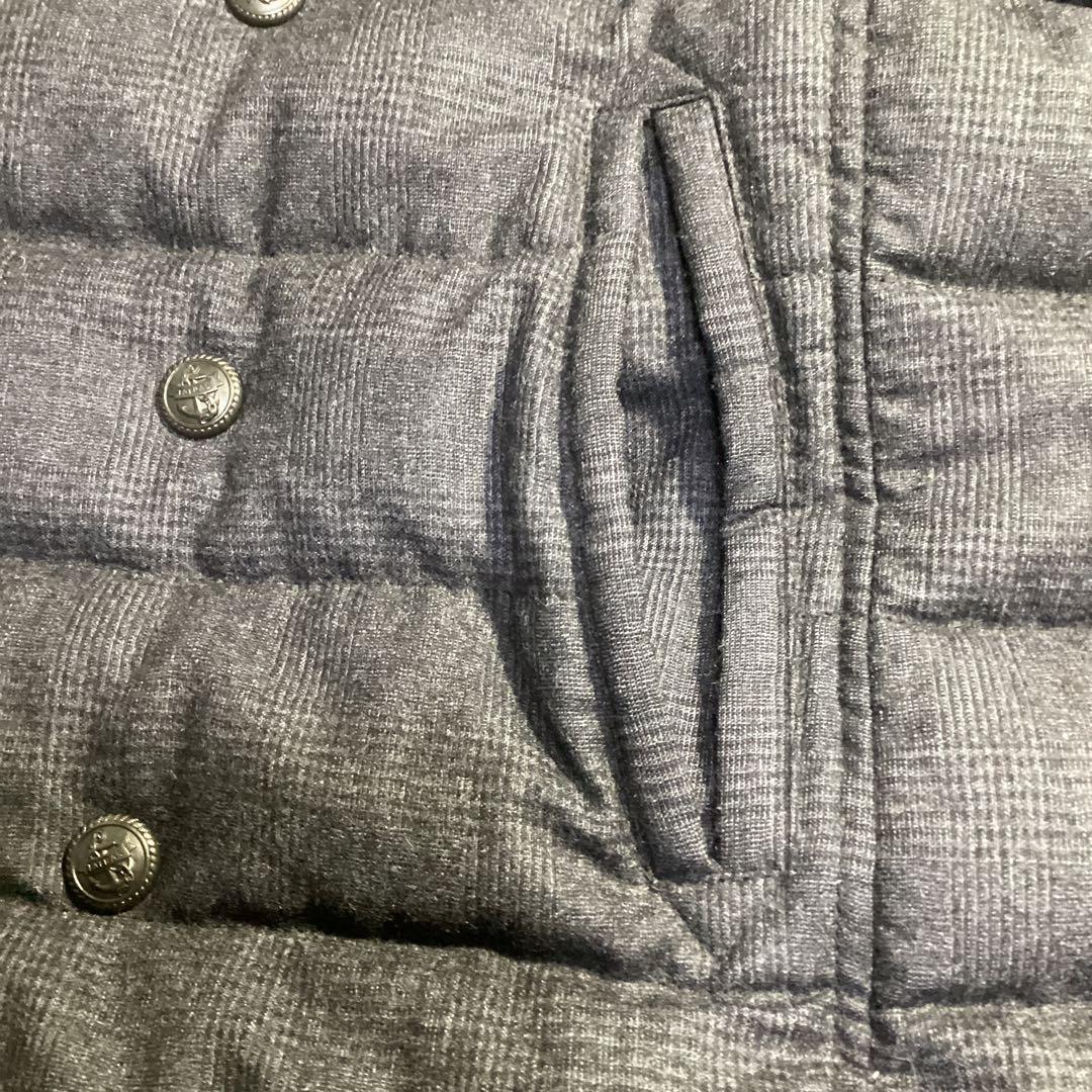 タトラスグレンチェックダウン95% Lサイズジャケットカシミヤ27％入