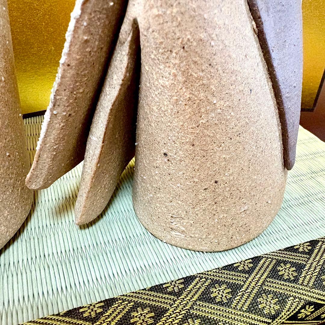 チ*ウ様 しがらき焼　明山　陶雛人形　雛人形　お雛様　節句　信楽焼　陶芸　人形