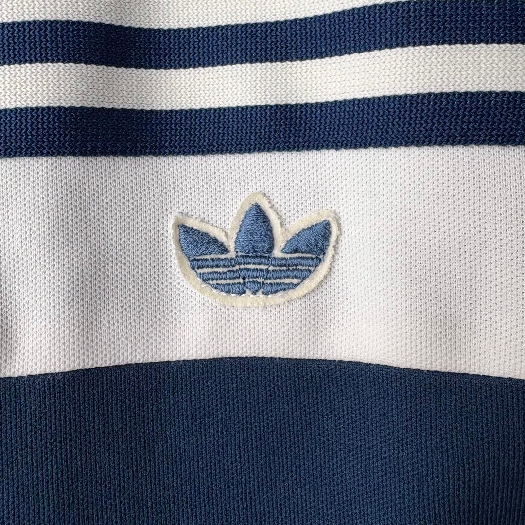 【サイズ7】adidas 70sトラックジャケット 襟付き 西ドイツ ネイビー