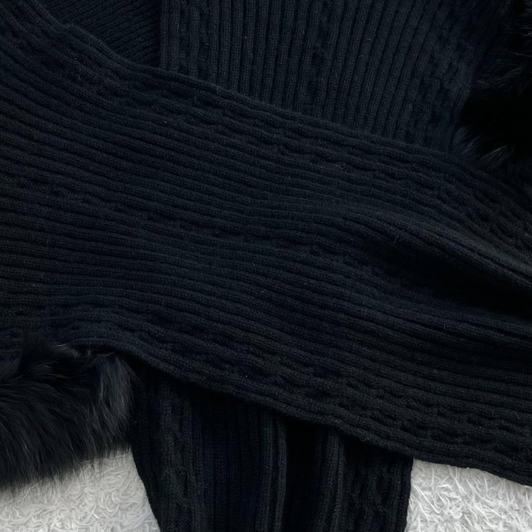 カシミヤ100％✨極美品✨レリアン ポンチョ フォックスファー ニット ブラック