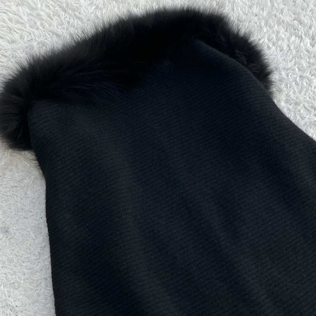 カシミヤ100％✨極美品✨レリアン ポンチョ フォックスファー ニット ブラック