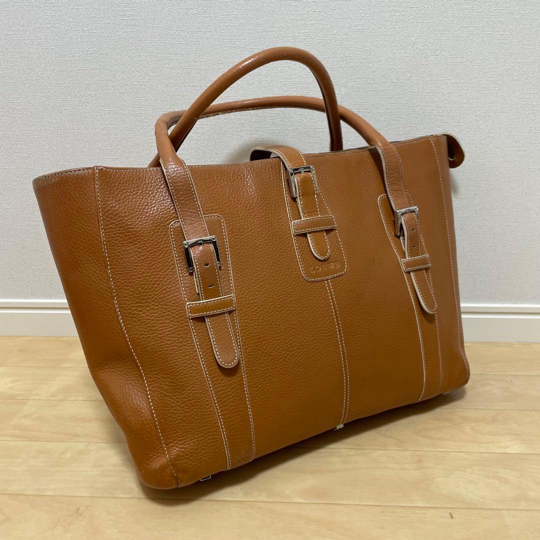 ■LOEWE（ロエベ）良品/レザー/ ハンドバッグ ライトブラウン