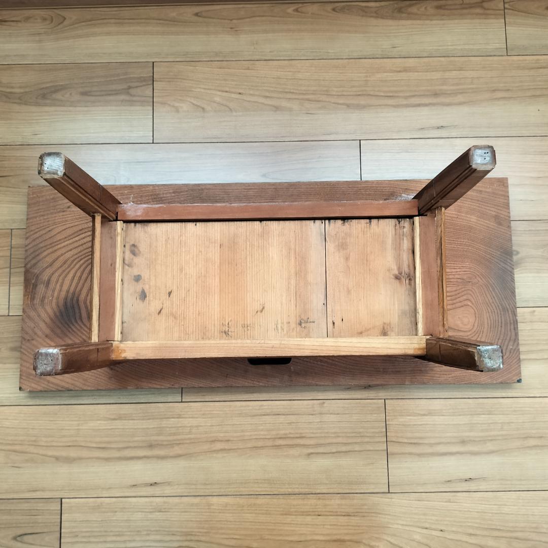 昭和レトロ　アンティーク古家具（木製文机）　引き出し付