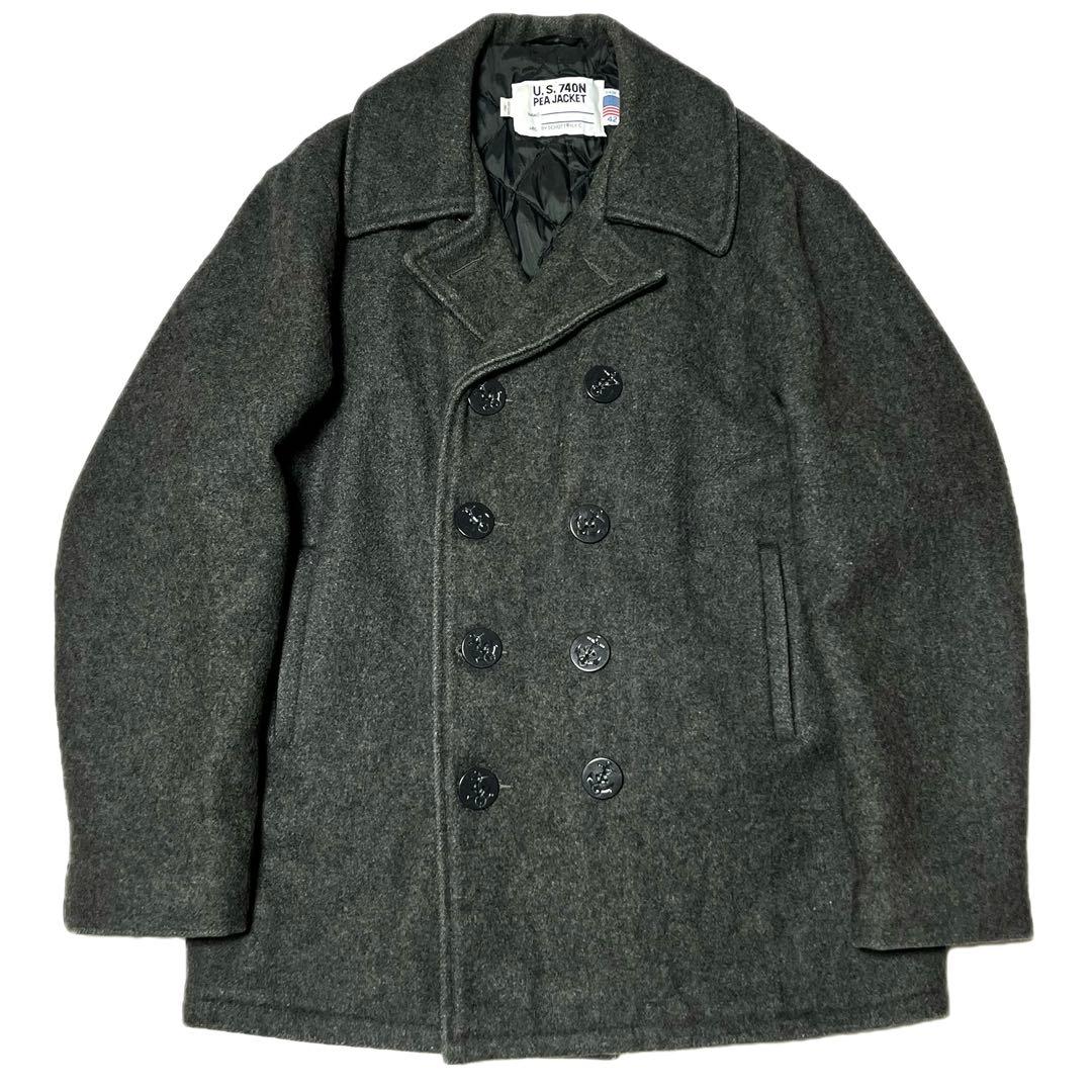 schott USA製 740N Pコート ダークグレー 42 メルトンコート