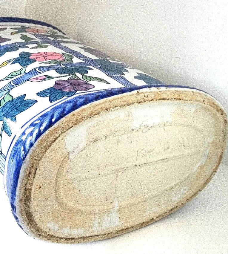 おしゃれ　陶器製 傘立て 花柄　朝顔　玄関収納 倒れない　多用途　アンティーク