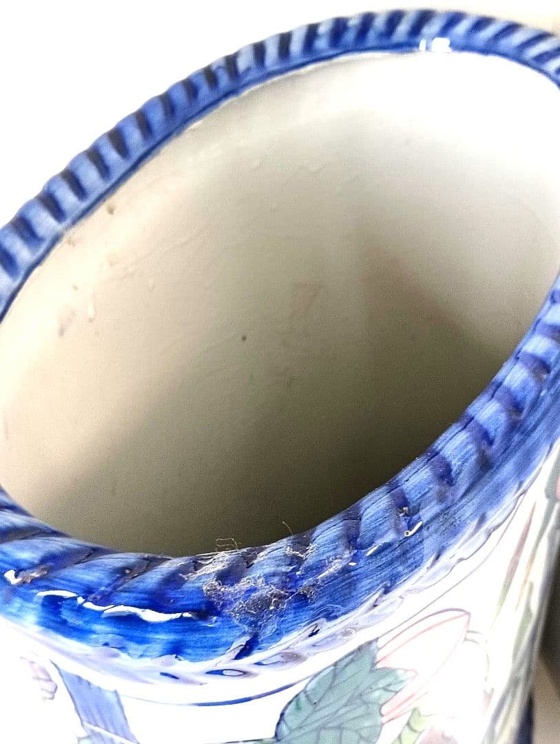 おしゃれ　陶器製 傘立て 花柄　朝顔　玄関収納 倒れない　多用途　アンティーク