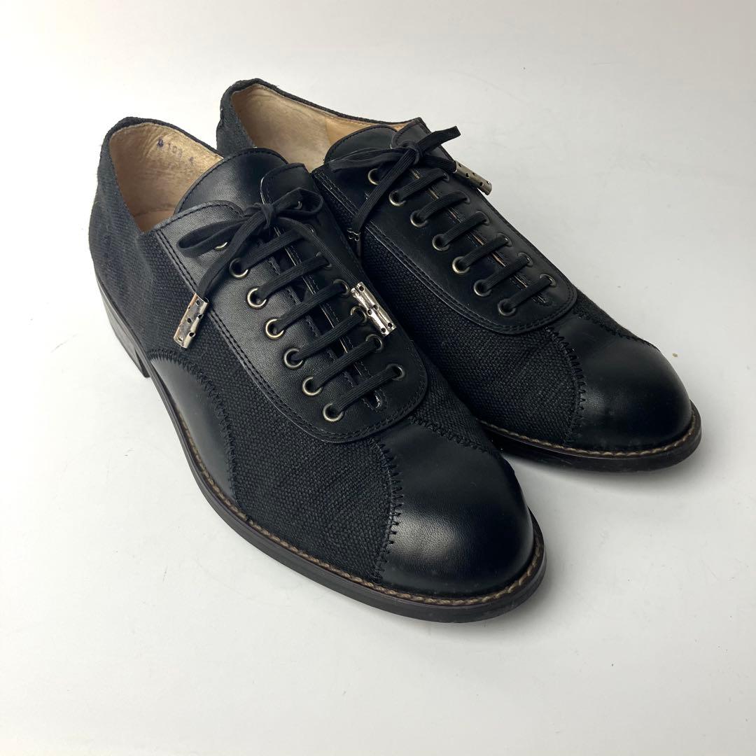 【良品】ジャンポールゴルチエ　オックスフォード　レースアップシューズ　黒　23