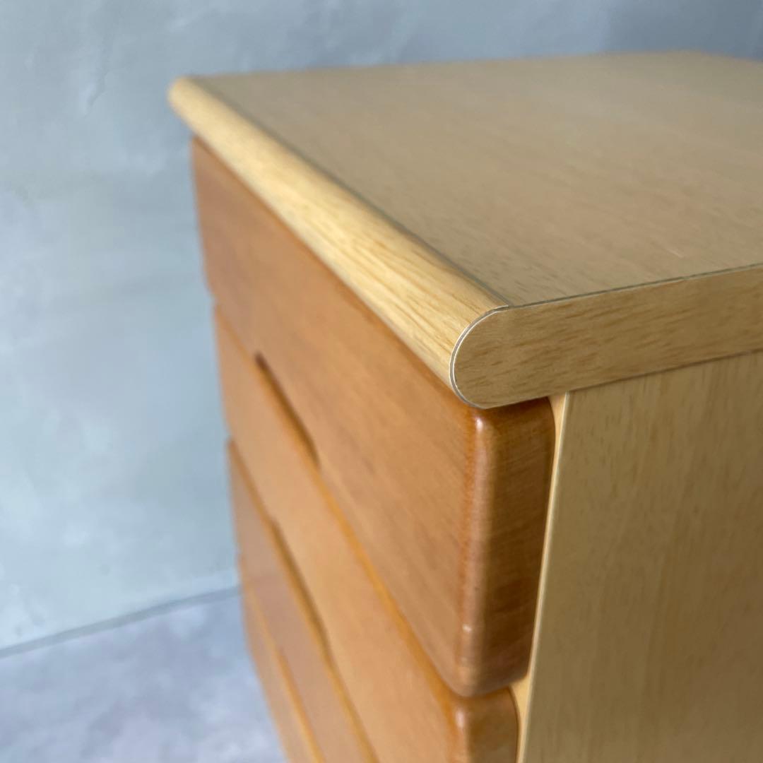 木製 4段チェスト 小さめ箪笥 サイドボード　ナイトテーブル 小抽斗　ナチュラル