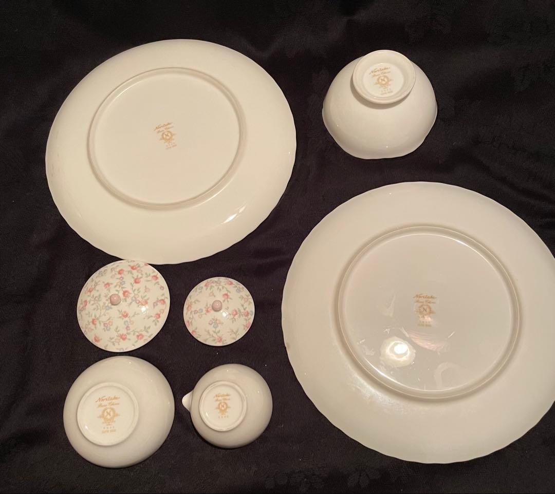 ノリタケキューティーローズ5点セット 花柄 プレート シュガーポットクリーマー他