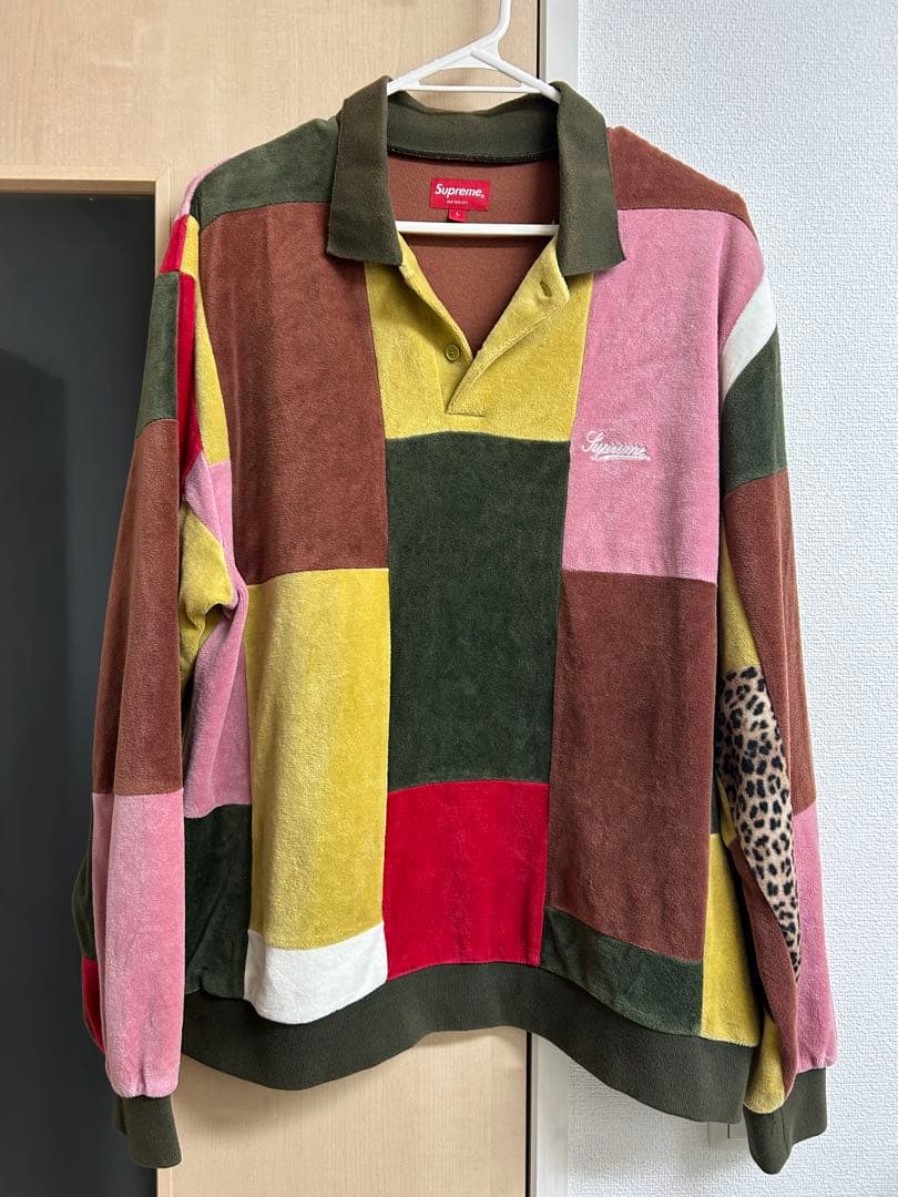 【希少】Supreme 20AW Patchwork Velour Polo