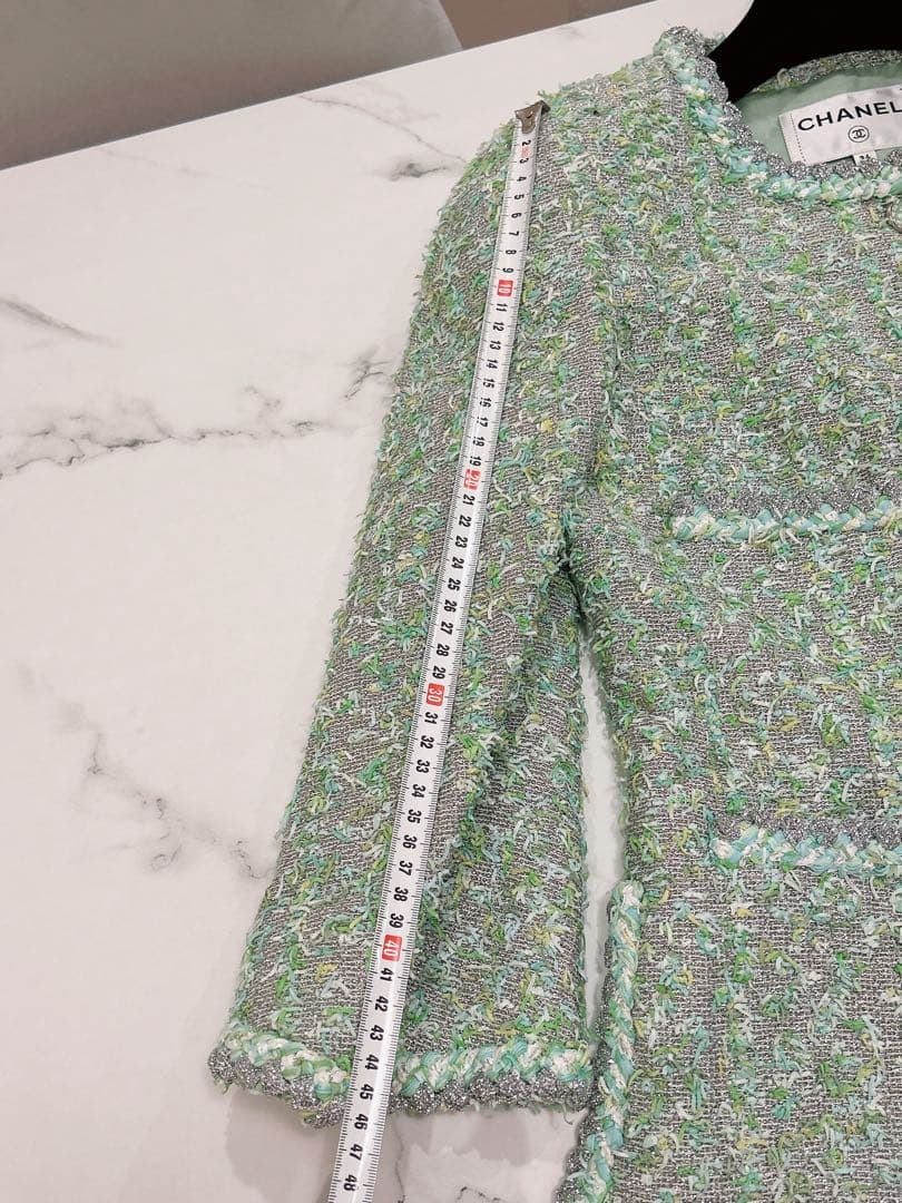シャネル　CHANEL ジャケット　グリーンツイード