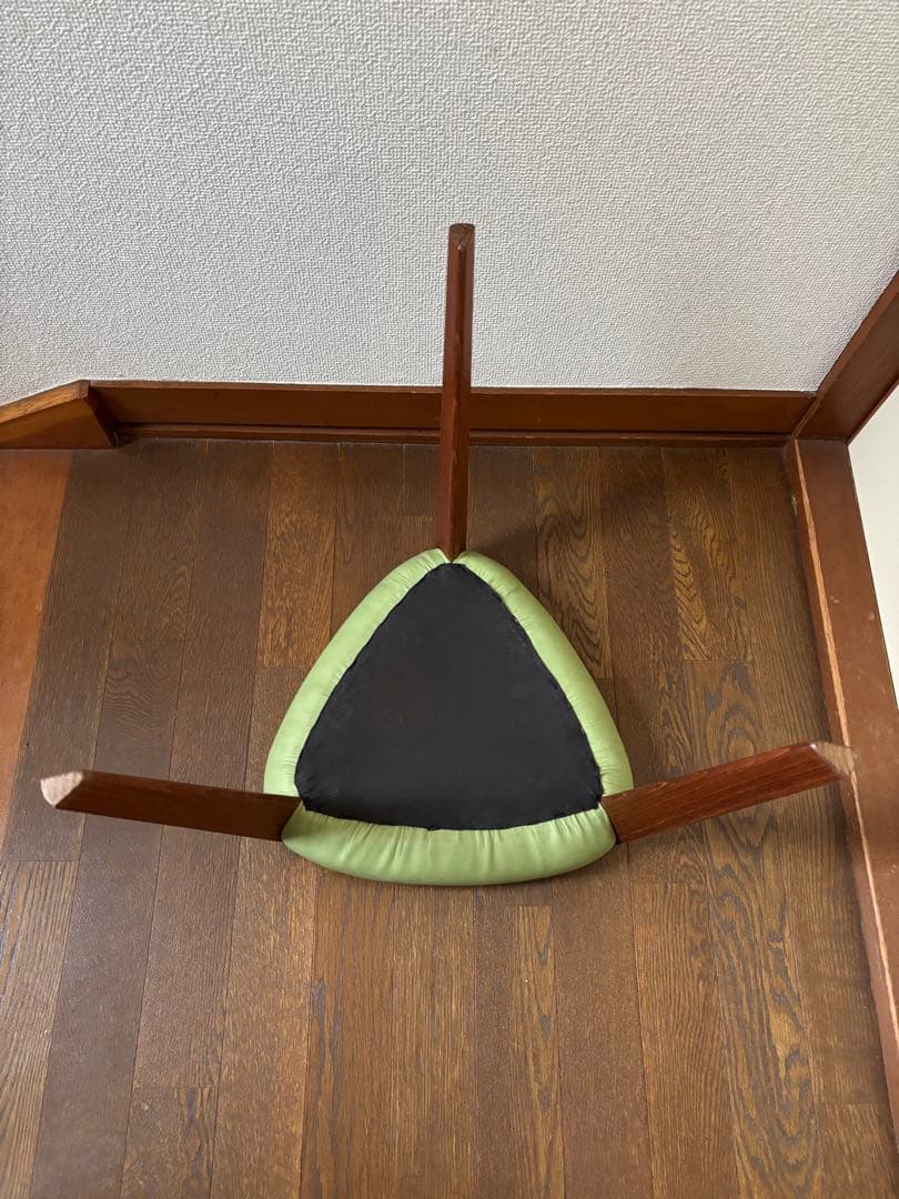 【レア】OMUSUBI（おむすび）スツール　小泉誠　グリーン　レザー　チーク