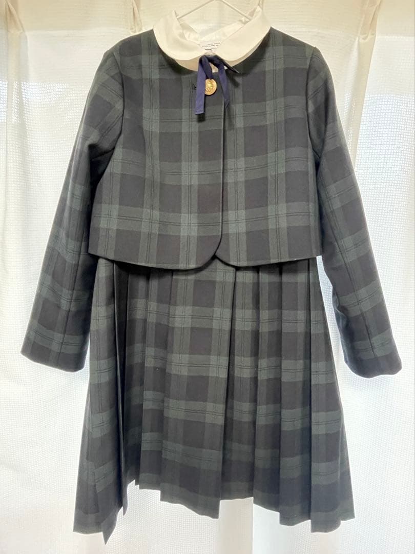 グリーンレーベルリラクシング フォーマル チェック ワンピース セット 135