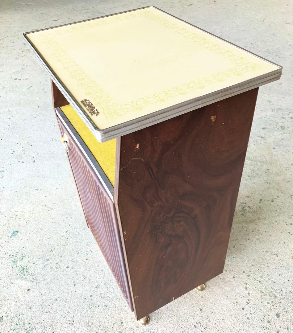 昭和レトロ　電話台　収納棚　サイドラック　チェスト　アンティーク