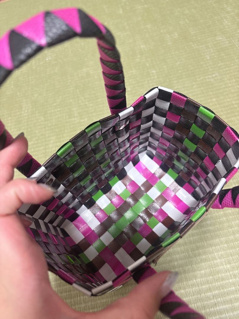 MARNI カラフルチェック かごバッグ