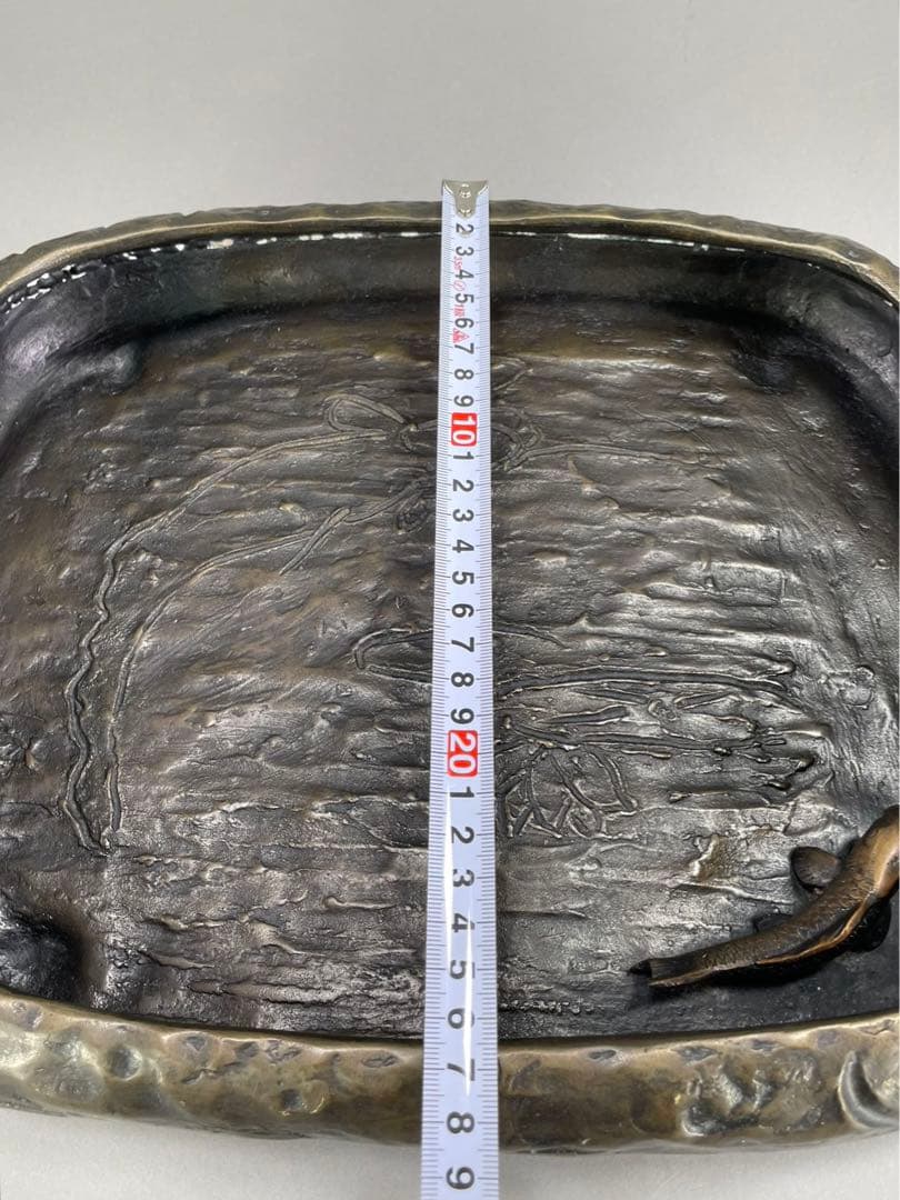 いけばな　池坊　古流　蠟型鋳造　般若純一郎造　鯉水盤　砂鉢　盆栽鉢　華道具 景色