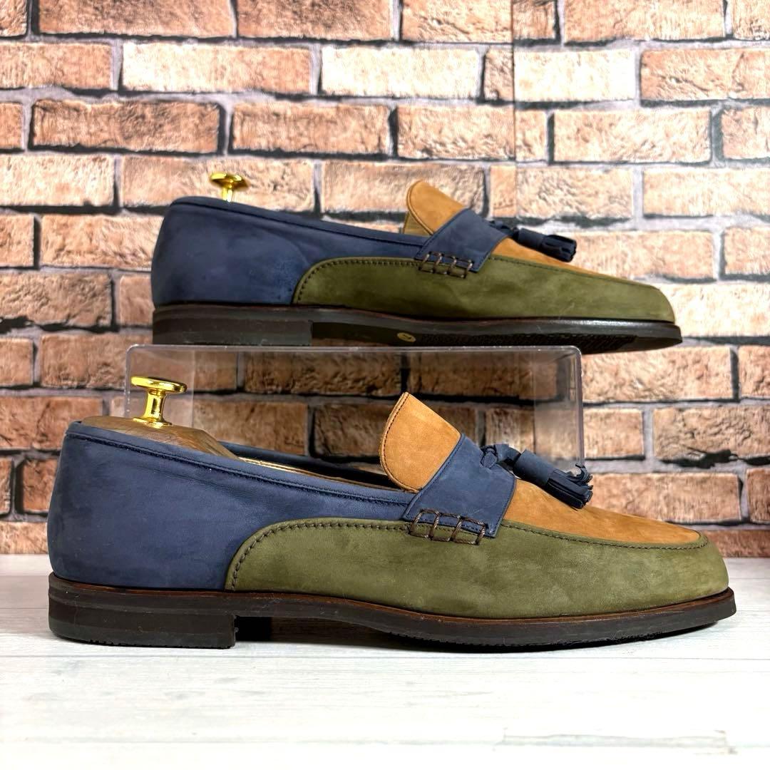 極美品■MORESCHI■タッセルローファー✨スエード マルチカラー セレモニー