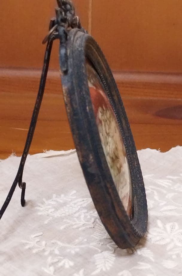 フランスアンティーク 　オーバルリボンフレーム