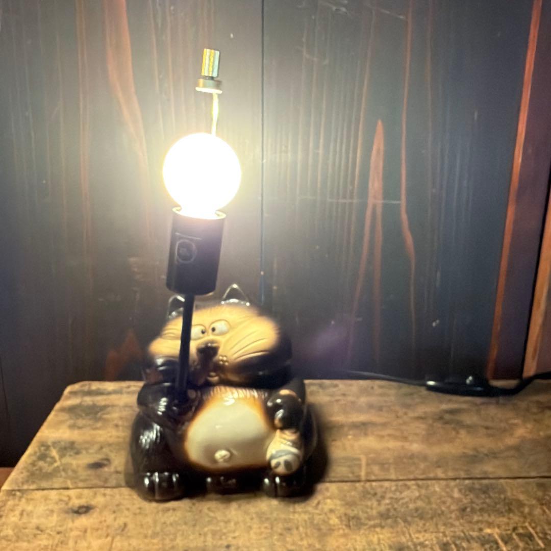 昭和レトロ 希少 松下電工 信楽焼たぬきランプ 縁起物 商売繁盛 訳あり