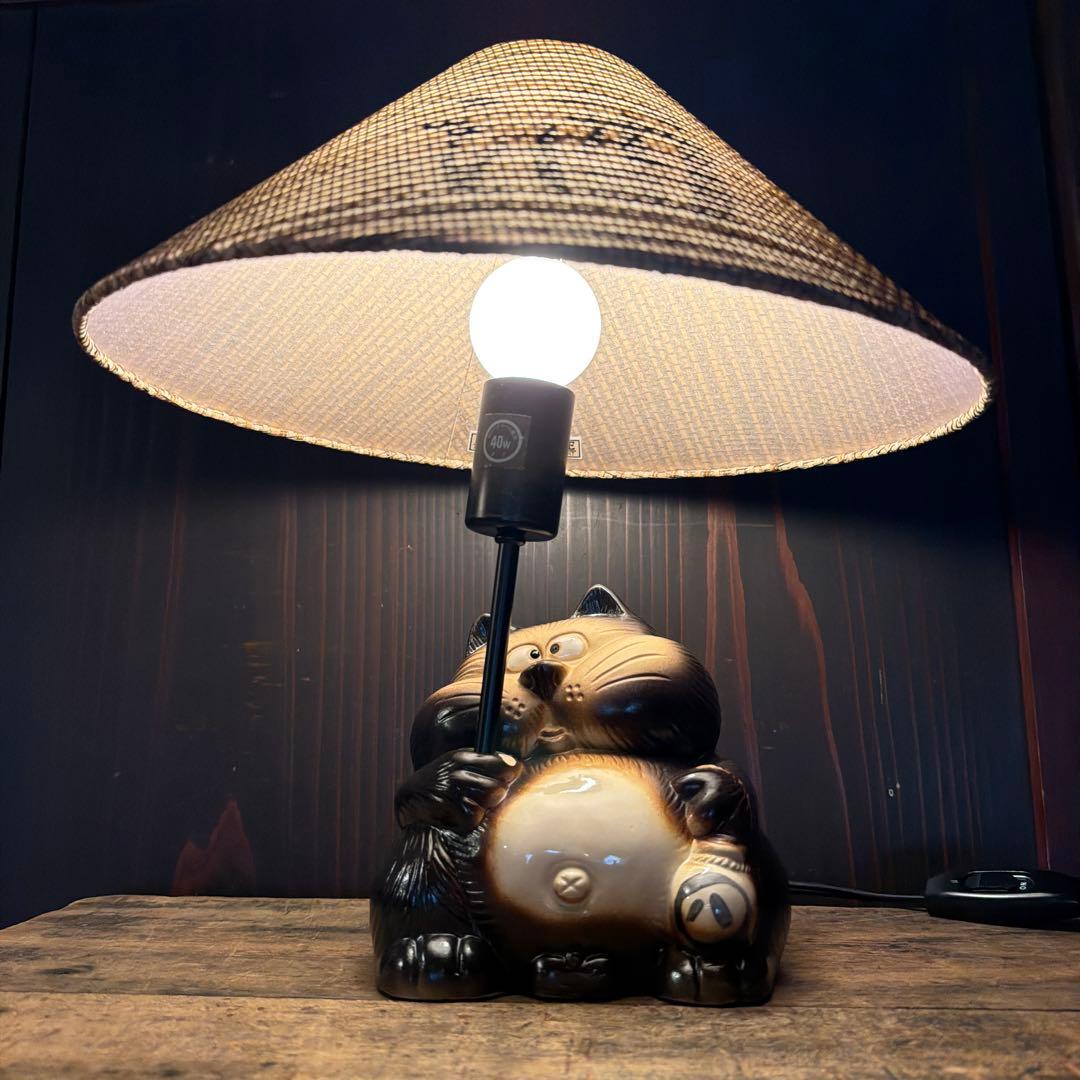 昭和レトロ 希少 松下電工 信楽焼たぬきランプ 縁起物 商売繁盛 訳あり