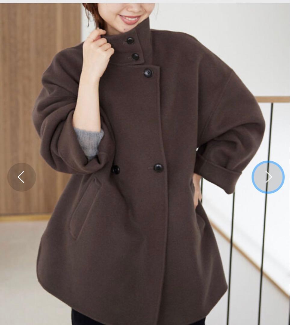 SLOBEIENA souple woolダブルフェイススタンドコート