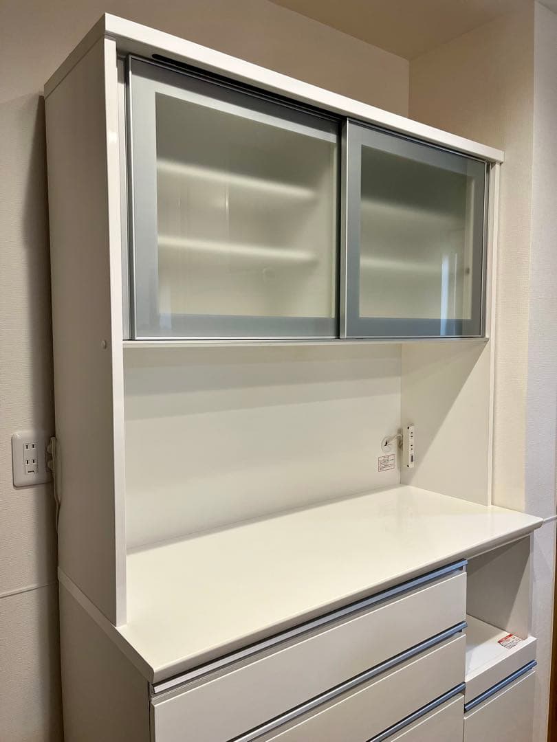 ★こばし★【送料込】ニトリ 食器棚 幅120 ホワイト　※上部のみ