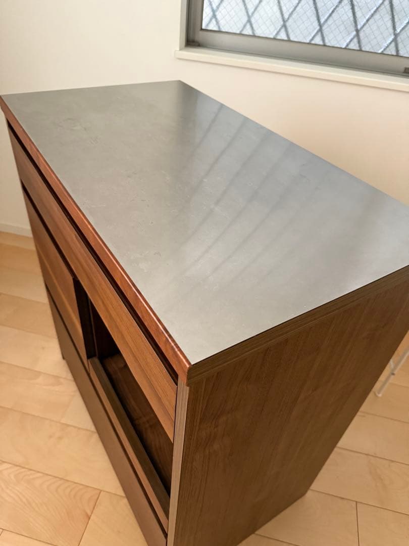 unico DIX W80木製レンジボード・レンジ台 天板ステンレス