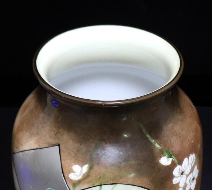 オールド・バカラ レアカラー ジャポニスム花瓶 オパーリンクリスタル製花鳥図飾壷