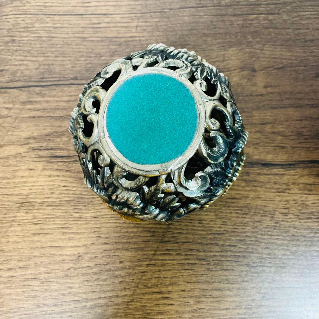 金属製　玉獅子　獅子　置物　インテリア　縁起物　玉乗り　金属工芸　工芸品　骨董品